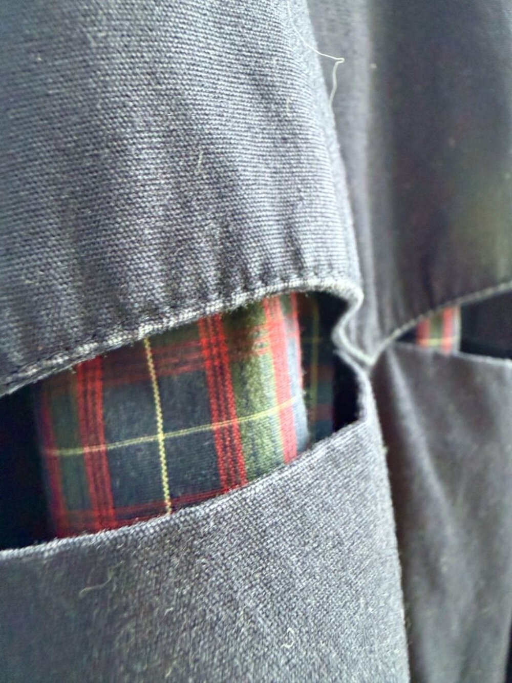 Gant Harrington Jacket Navy Cotton Tartan Plaid Lined Vintage 90s Bomber XL - Picture 10 of 10